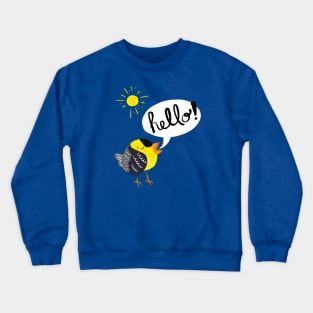 Hello Goldfinch -  Cute bird art Crewneck Sweatshirt